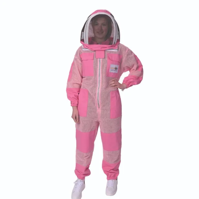 Pink Suit Beekeeping 3 Layer Pro Ventilated  Bee Protection Safety Apiary Bee