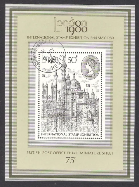 GB 1980 sg ms1119 Londra 1980 francobolli esposizione foglio miniatura finemente usato