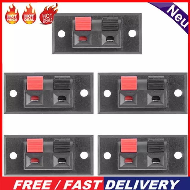 5pcs 2 Positions Push-in Jack Load Audio Speaker Terminals Connector