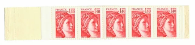 s24427) FRANCE 1980 MNH** Nuovi** Fr 1,40x5 Brilliant gum  Booklet carnet L2102