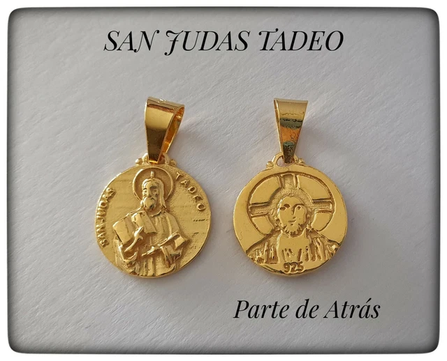 Medaglia Ciondolo San Giuda Taddeo in Argento Rodiato| Dimensioni DIAM. 13 mm