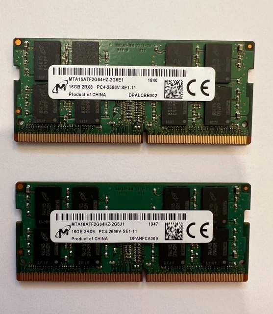 MICRON 32GB DDR4-2666V Kit 2x16GB soDIMM Mac Windows Laptop
