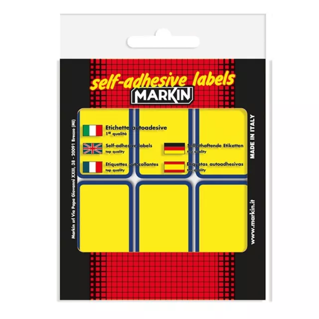 Etichette Adesive Fluo 70x37 Per Libri Giallo | Markin