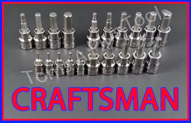 CRAFTSMAN TOOLS 20pc SAE METRIC MM Hex Allen Torx key ratchet wrench socket set