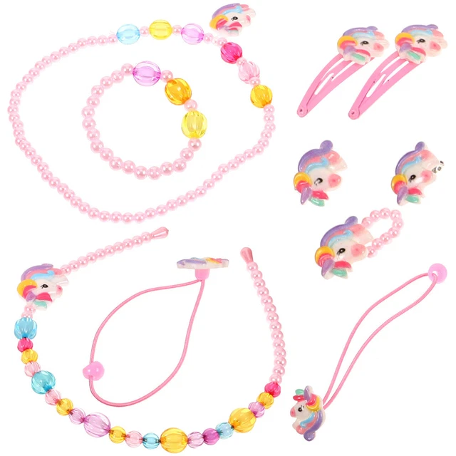 1 Satz Perlen Schmuckset für Mädchen Perlenhalskette Kostümschmuck