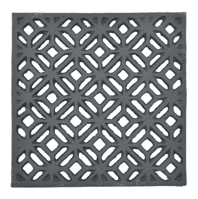 Decorative Square Black Cast Iron Trivet Ornate Diamond Hot Pad Decor 5.25" Wide