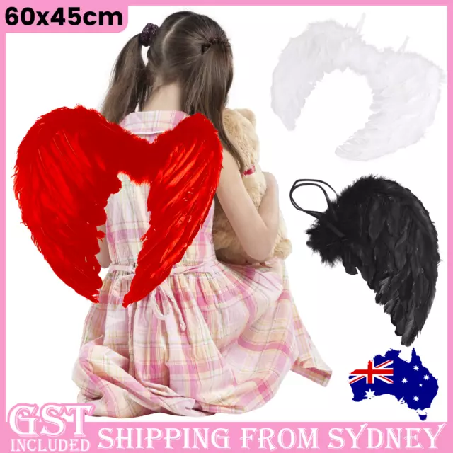 Feather Angel Fairy Wings Adults Kids Fancy Dress Costume Masquerade Halloween