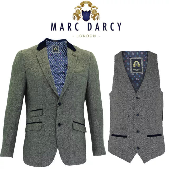 Chaleco Blazer Blinder Peaky Para Hombre Plata Tweed Espina de Arenque Calce Ajustado