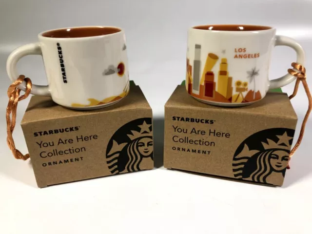 Starbucks You are Here Espresso Coffee Mini Mug/Cup (Los Angeles) 2 oz. Lot of 2