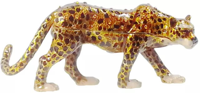 Raub Katze Leopard Geschenk Deko Figur Sammlerstück Schmuck Schatulle Pillendose