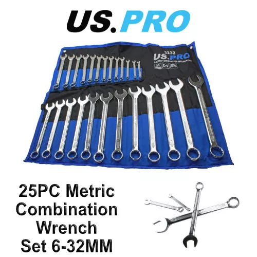 US PRO 25pc Metric Combination Spanner Wrench Set 6 - 32mm 3232