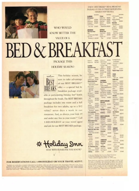Holiday Inn Bed and Breakfast Who Would Know Better Vintage 1993 Print Ad