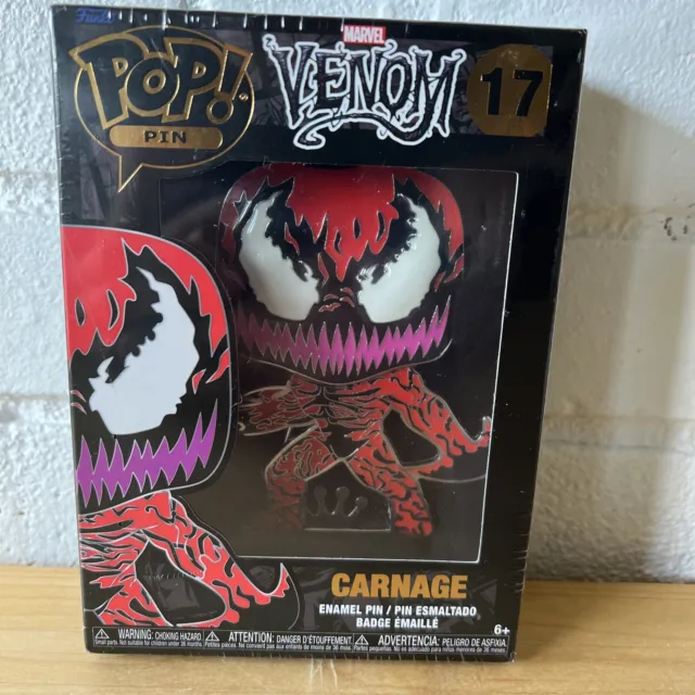 Funko POP! Pin Marvel Venom - Carnage Enamel Pin #17 w/ Removable Stand - NEW