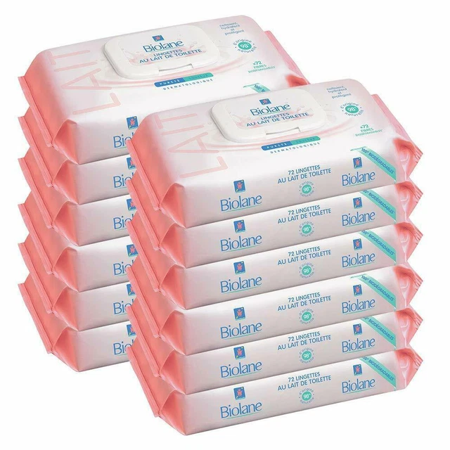 18X Biolane Set aus 72 Handtüchern mit Milch