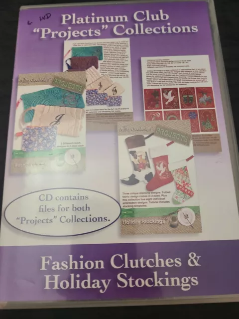 Anita Goodesign Embroidery CD: Fashion Clutches & Holiday Christmas Stockings