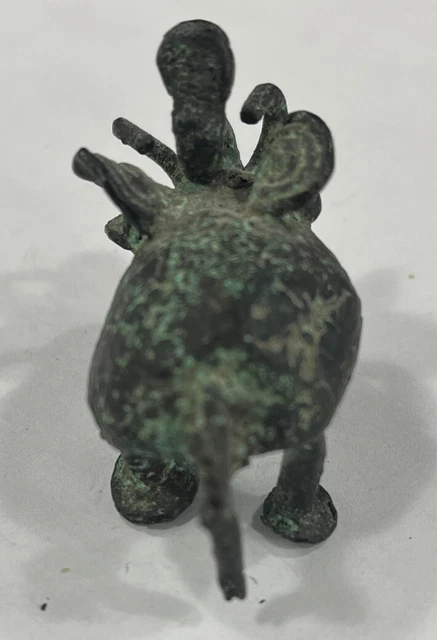 Vintage Dragon Elephant Asia Antique Opium Weight Patina Bronze China 3.3 OZ 5