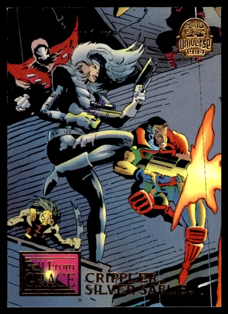 1994 Marvel Universe Fleer Crippler Silver Sable #67 Fall From Grace