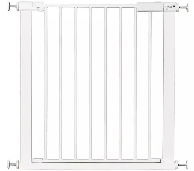 Baby Safety Gate Pet Dog Barrier Stair Guard Door 75 to 81cm - White By Cuggl