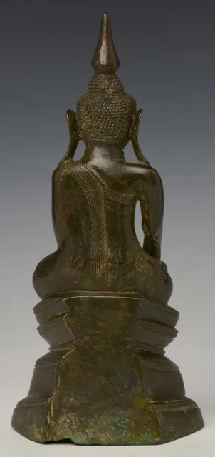 17th Century, Shan, Antique Burmese Bronze Seated Buddha 8
