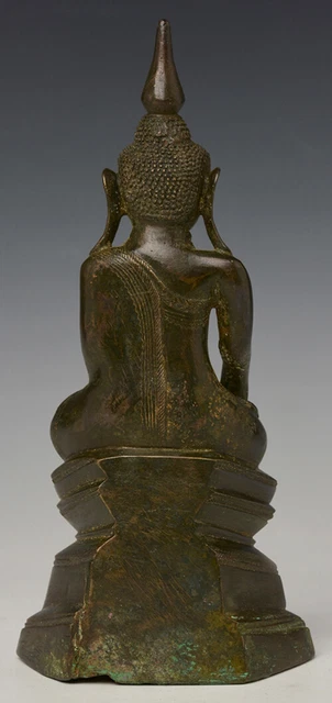 17th Century, Shan, Antique Burmese Bronze Seated Buddha 8