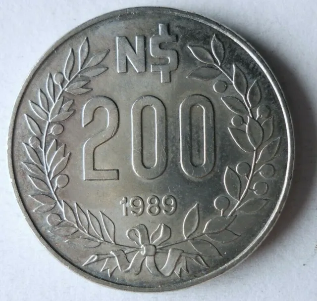 1989 URUGUAY 200 PESOS - High Quality Coin - FREE SHIP - Bin #321