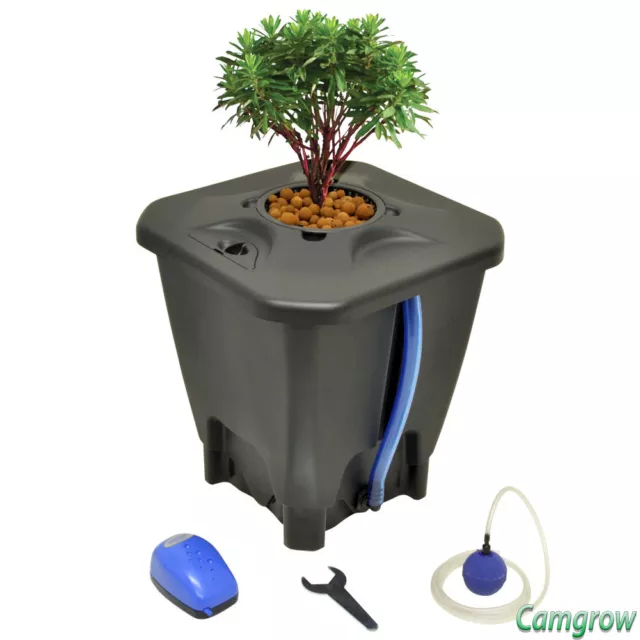 Oxypot Single DWC System - 19 Litre  Complete Kit Pipes & Pump - Hydroponics