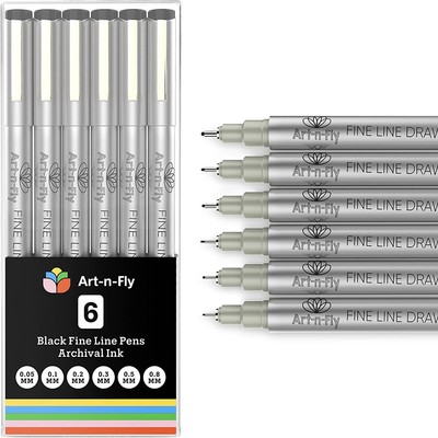 12 Pezzi Nero Pigment Liner Micro Penne da Disegno per Schizzi Pigmento Pennarelli Disegno Redazione Ufficio Documenti Comic Manga Scrapbooking e Scuola Utilizzando Fineliner Penne 