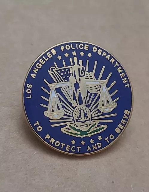 Los Angeles Police Dept Pinback Lapel Pin Vtg 90s CA Logo Scale Justice 1” Rare