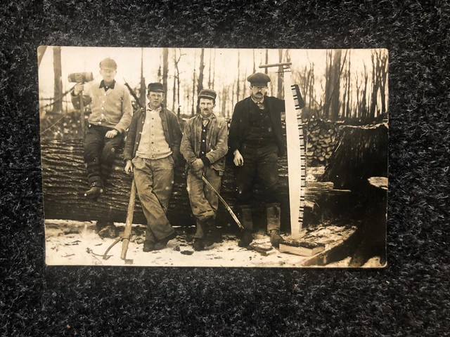 VTG 1911 RPPC LOGGING B&W POSTCARD Brown City Michigan