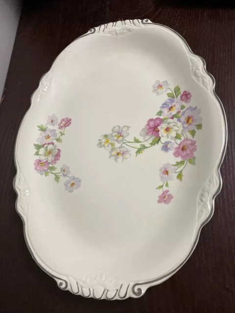 Homer Laughlin Virginia Rose  Fluffy Rose 1 Serving Platter! Circa