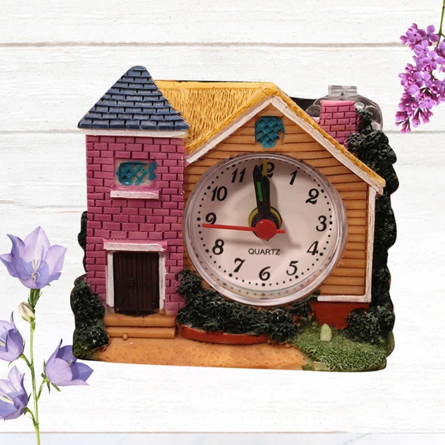 Reloj despertador de escritorio con dibujos animados castillo número alarma reloj reloj despertador reloj