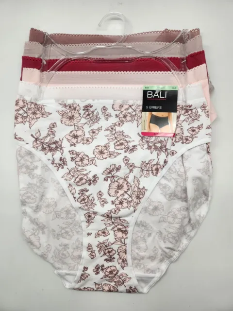 BALI 5-Pack Womens M L XL 2XL Cotton Briefs Panties Beige Mauve Pink Blush White