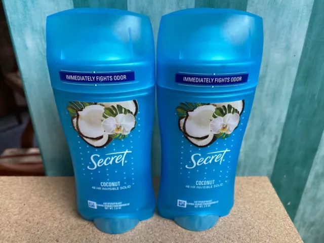 Secret Fresh Antiperspirant Deodorant Invisible Solid Coconut 2.6oz 2 Pack