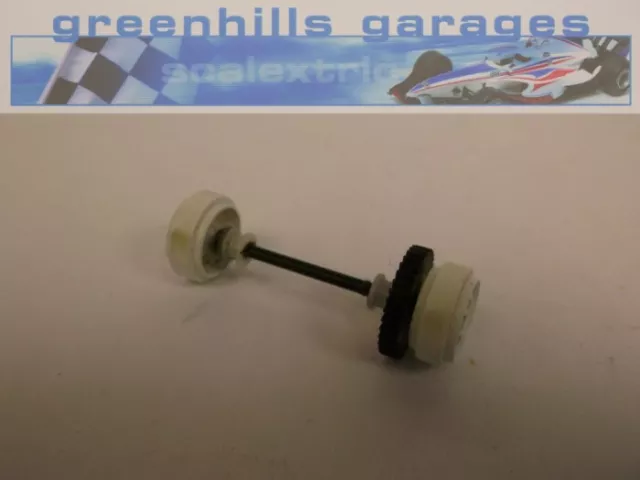 Greenhills Scalextric BMW Mini Cooper Rear Axle and Wheels White - Used - P1757