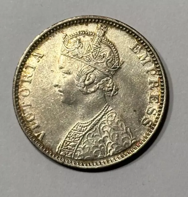 lot 14 - India 1892 Queen Victoria one Rupee Silver AU-UNC