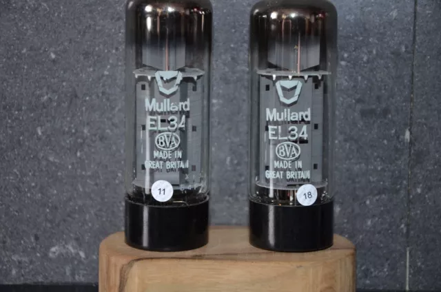EL34 6CA7 Mullard Xf3 NOS Platinum Matched Pair, Made in Blackburn, 1974 EL34 6CA7 Mullard Xf3 NOS Platinum Matched Pair, Made in Blackburn, 1974