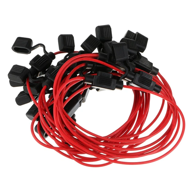 10 pièces porte-fusible lame de voiture rouge en ligne étanche 18AWG 12V/24V/3