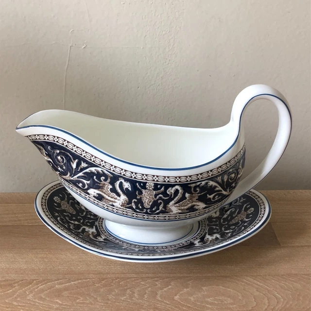 Lovely Wedgwood Florentine Dark Blue Gravy Boat