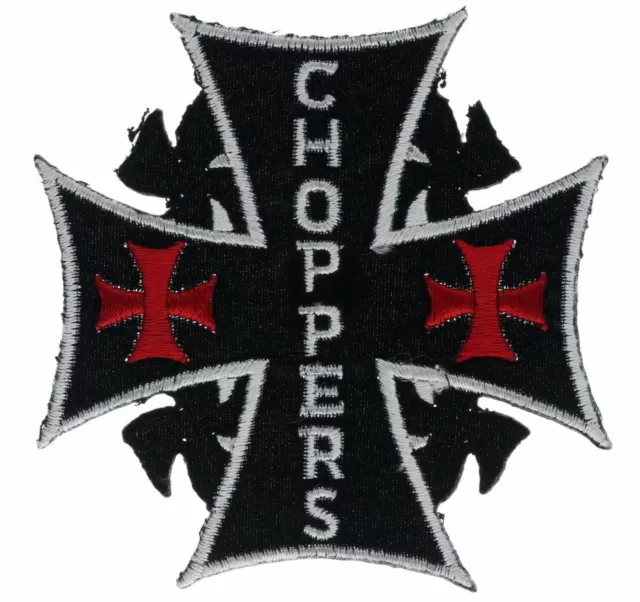 Iron Cross Choppers Nose Art 8.5 Inch Embroidered Back Patch AK987 LD12