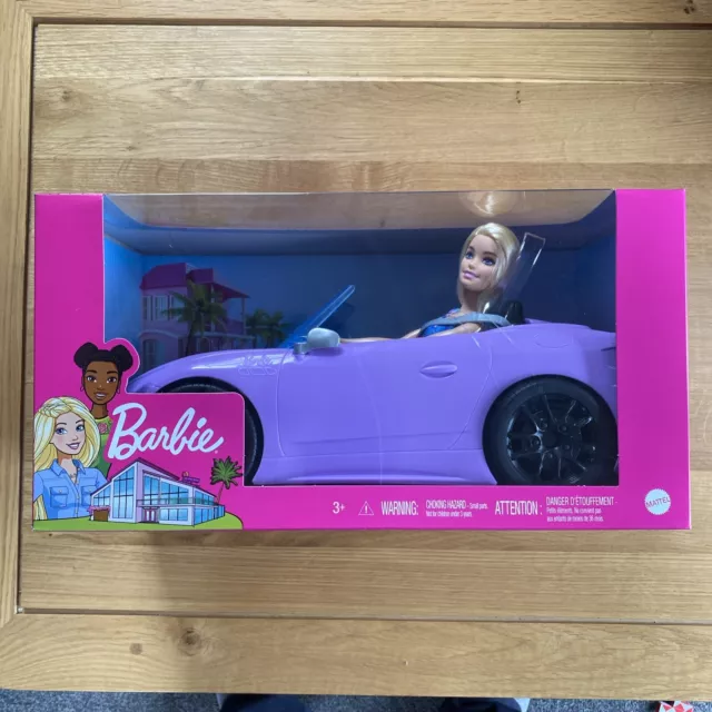 Barbie lila lila Cabrio Auto mit Puppe - HBY29 - BRANDNEU