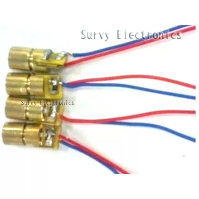 10Pcs Mini 650nm 5mW 5V Laser Dot Diode Module Head