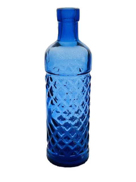 Vintage Blue Glass Vase MCM Cobalt Hand Blown art Glass Home Decor Glassware