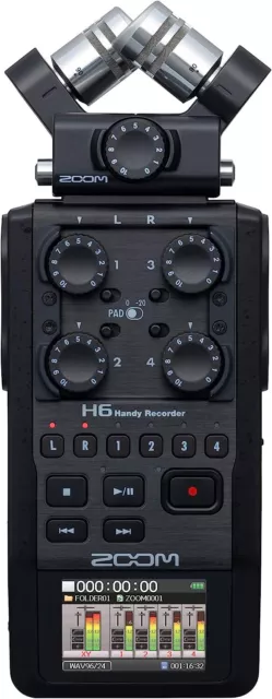 Zoom H6 Portable 6 Track Field Handy Recorder Black Edition Voice