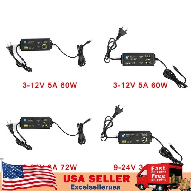 AC/DC 3V24V ELECTRICAL Power Supply Adapter Charger Variable Voltage