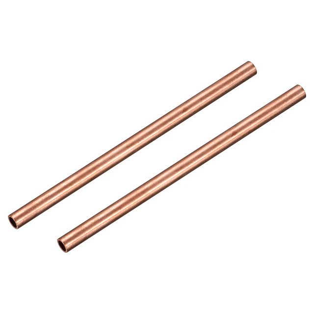 Tubo rotondo rame 8 mm OD 1 mm spessore parete 150 mm lunghezza tubo 2 pz