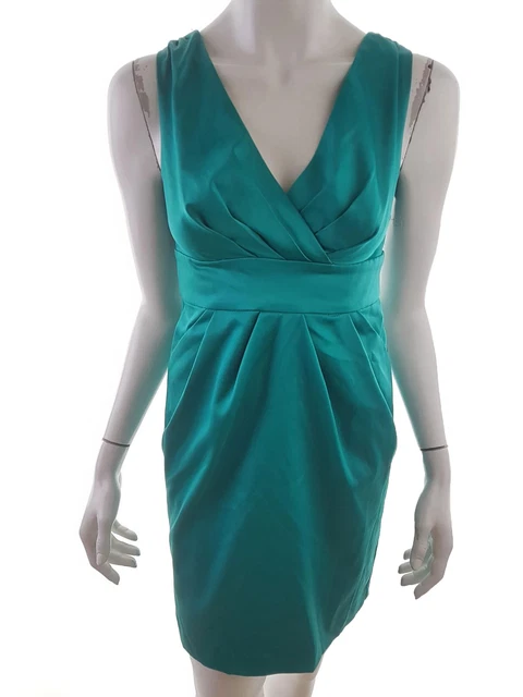 Dunnes T. 36 Vert Robe de bal de soirée Sans manches Poches Col en V