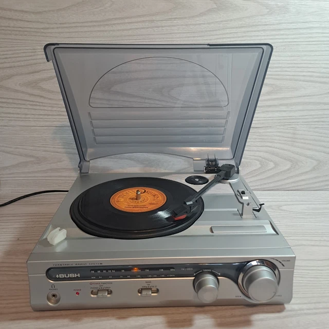 BUSH TURNTABLE RADIO System Inbuilt Speakers 33/45 Speed FM/AM Radio