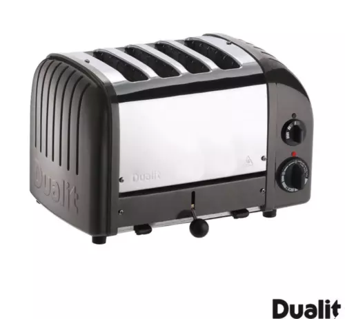 Tostadora Dualit Classic 4 rebanadas con jaula sándwich - carbón metálico 40593