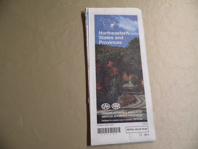 MAP OF NORTHEASTERN States and Provinces / USA & Canada / Circa 1995 £5