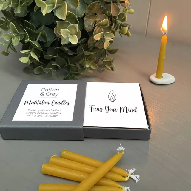 Meditation Candles Pure Beeswax Wellness Relaxation Gift Mindfulness Well-being